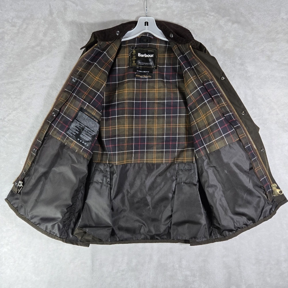 Barbour Classic Bedale Wax Jacket Mens Size C32 Tartan Lined Brown Full Zip - Picture 5 of 15